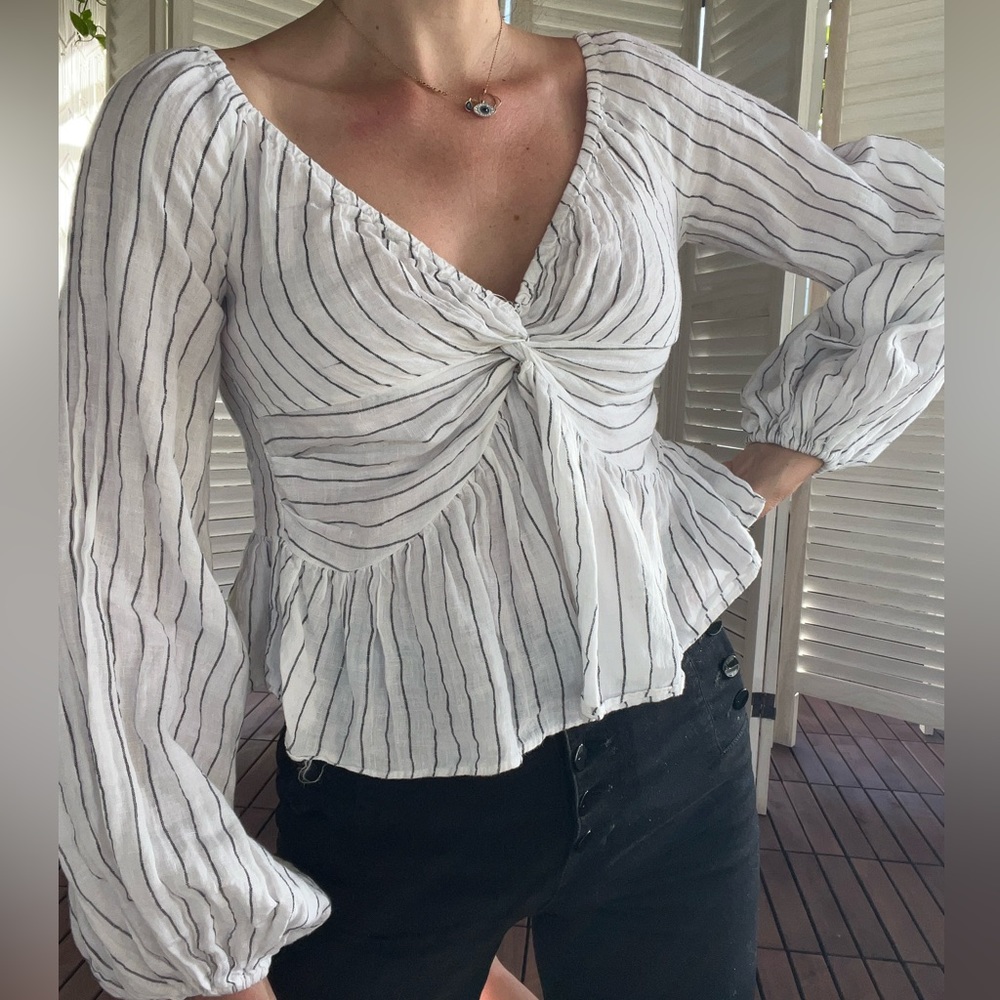 Stripped, flowy long sleeve, top! Vici brand